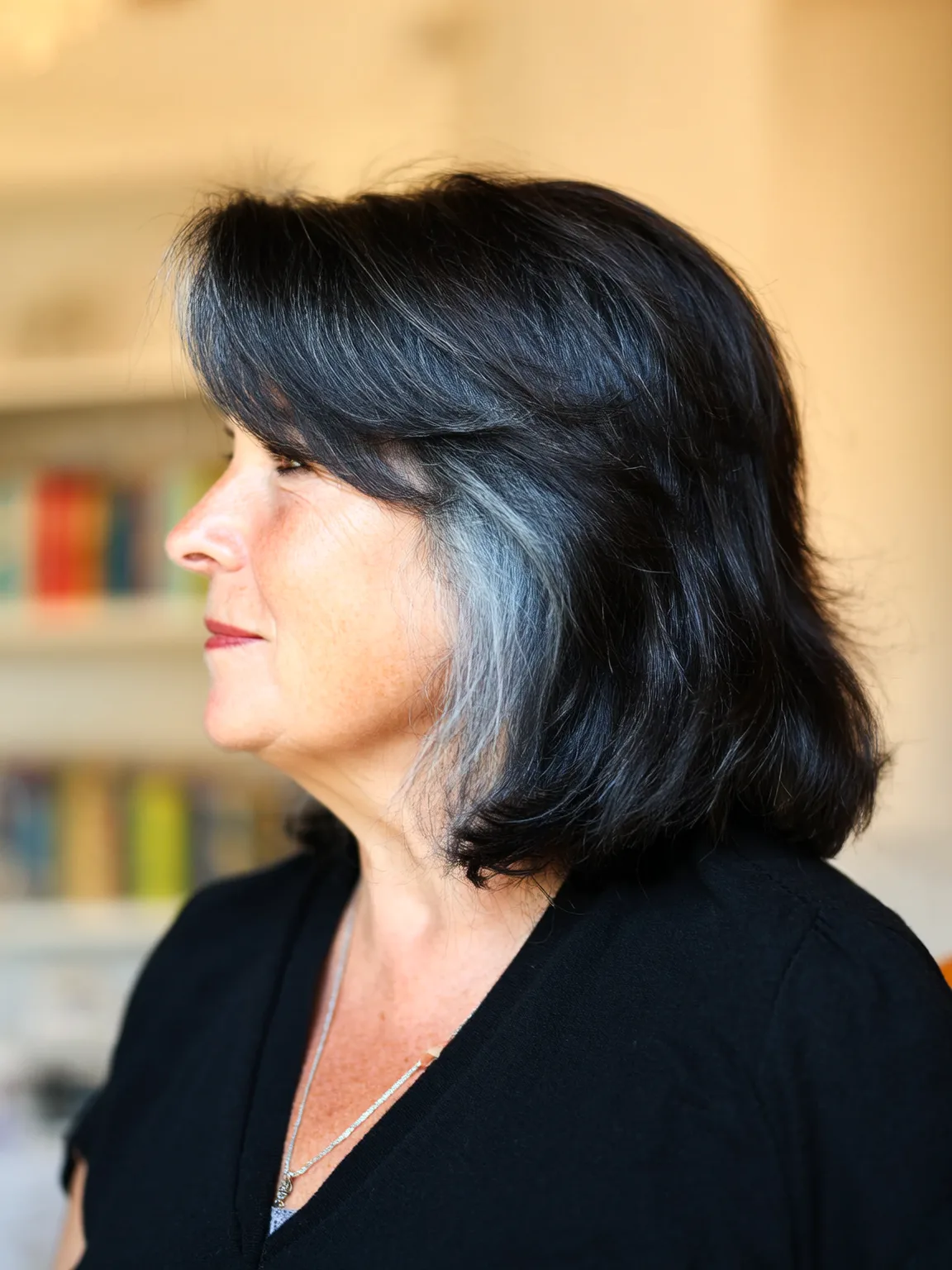 Classic Shoulder-Length Bob with Silver Frost Finish